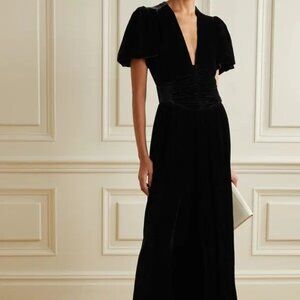 NWT Dôen Tuileries Ruched Velvet Maxi Dress
